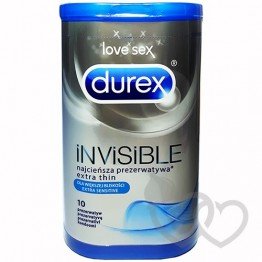 Durex Invisible Sensitive prezervatyvai 10 vnt. | SafeSex