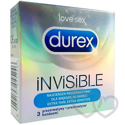 Durex Invisible Sensitive prezervatyvai 3 vnt. | SafeSex