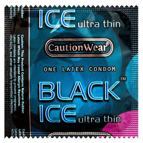 Caution Wear Black Ice prezervatyvai | SafeSex