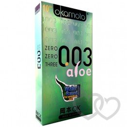 Okamoto 003 Aloe prezervatyvai 10 vnt. | SafeSex