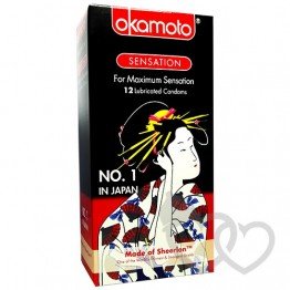 Okamoto Sensation prezervatyvai 12 vnt. | SafeSex